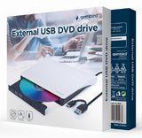 Gembird DVD-USB-031-BW optisk diskdrev Intern DVD±RW Sort