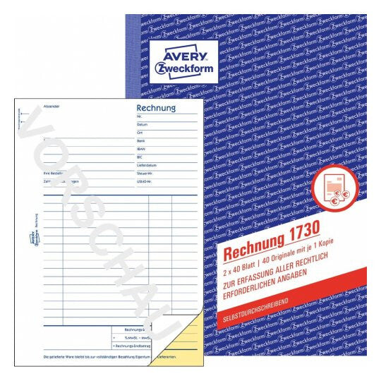 Avery 1730 forretningsformular