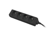 Lanberg PS0-04E-0150-BK stikdåse 1,5 m 4 AC stikkontakt(er) Indendørs Sort