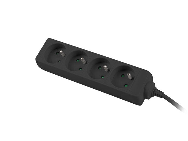 Lanberg PS0-04E-0150-BK stikdåse 1,5 m 4 AC stikkontakt(er) Indendørs Sort