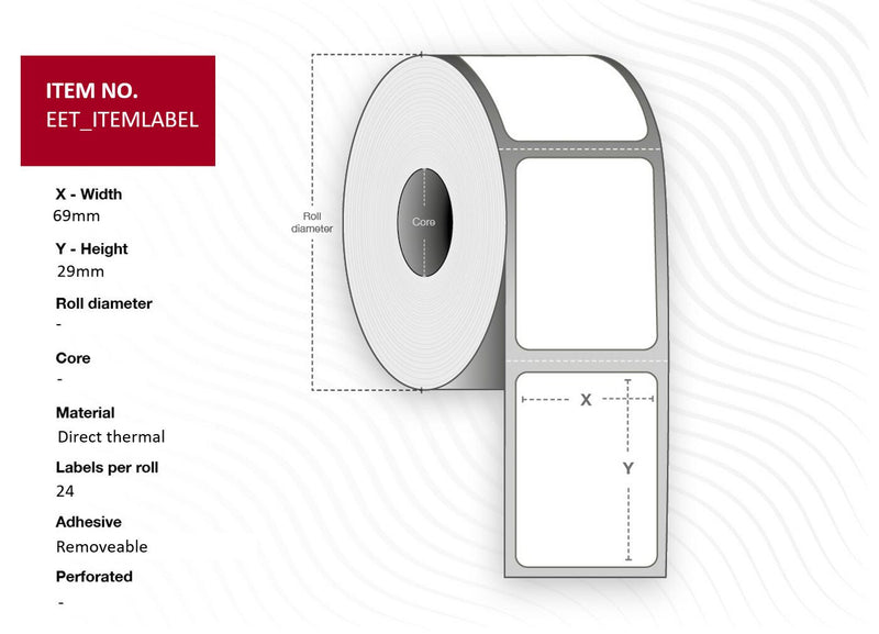 Capture EET_ITEMLABEL print etiket Hvid