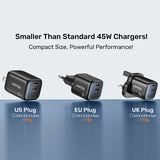 UNITEK P1129ABK01-EU oplader til mobil enhed Universel Sort Vekselstrøm Hurtig opladning Indendørs