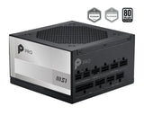 MSI PRO A850PL PCIE5 enhed til strømforsyning 850 W 20+4 pin ATX ATX Sort