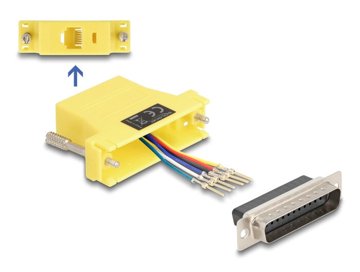 DeLOCK 67096 kabel kønsskifter D-Sub 25 RJ12 Gul