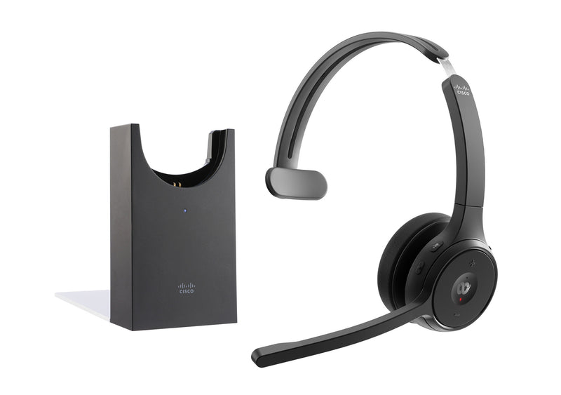 Cisco HS-WL-721-BUNAS-C hovedtelefoner/headset Trådløs Kontor/Callcenter Bluetooth Opladningsstativ Sort