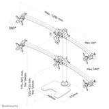 Neomounts FPMA-D700DD6 skærmbeslag og -stativer 68,6 cm (27") Skrivebord Sort