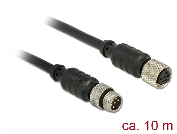 DeLOCK 12643 sensor- & aktuatorkabel 0,1 m M8 Sort