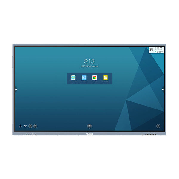Vivitek BK750I skilte display Digital fladpaneldisplay 190,5 cm (75") LED Wi-Fi 450 cd/m² 4K Ultra HD Sort, Grå Berøringsskærm Indbygget processer Android 9.0 16/7