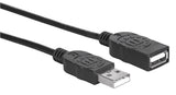 Manhattan 308519 USB-kabel USB 2.0 1 m USB A 0,48 Gbit/sek. Sort
