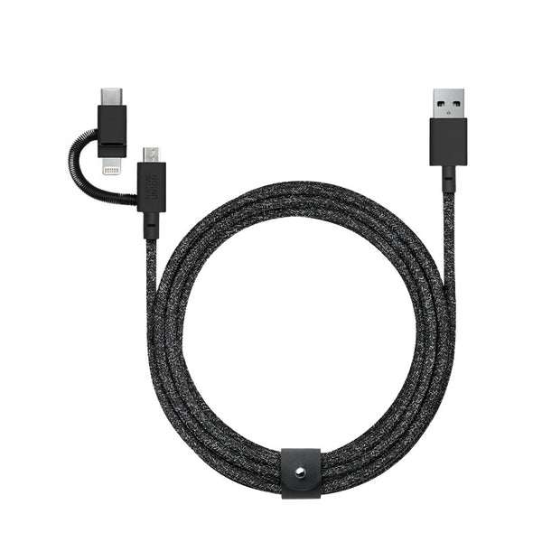 Native Union BELT-ULC-CS-BLK-NP USB-kabel 2 m USB A USB C/Micro USB A/Lightning Sort