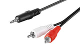 Goobay 51650 lydkabel 3 m 3.5mm 2 x RCA Sort