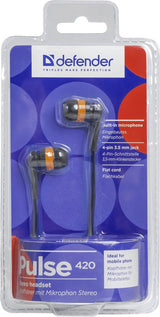 Defender Pulse-420 Headset Ledningsført I ørerne Sort, Orange