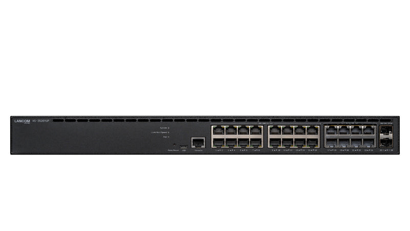 LANCOM XS-3526YUP Administreret L2/L3 2.5G Ethernet (100/1000/2500) Strøm over Ethernet (PoE) 1U Sort