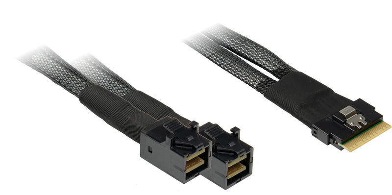 Inter-Tech SFF-8654 8i - 2x SFF-8643 24 Gbit/sek. Sort