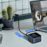 Wozinsky 12w1 ladowanie bezprzewodowe aluminiowy kabel 15 cm Ledningsført USB 3.2 Gen 2 (3.1 Gen 2) Type-C Grå