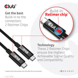 CLUB3D CAC-1578 USB-kabel USB4 Gen 3x2 2 m USB C 40 Gbit/sek. 240 W Sort