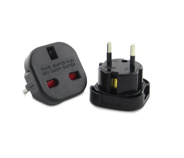 Maclean MCE72 strømstik adapter Type C (eurostik) Type G (UK) Sort