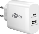 Goobay 65410 oplader til mobil enhed Hovedtelefoner, Laptop, SmartWatch Hvid Vekselstrøm Indendørs