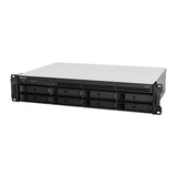 Synology RackStation RS1221RP+ NAS Stativ (2U) Ryzen Embedded V1500B 4 GB DDR4 32 TB HDD Aluminium, Sort
