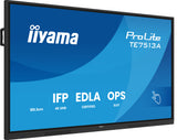 iiyama TE7513A-B3AG skilte display Interaktivt fladpanel 190,5 cm (75") LCD Wi-Fi 500 cd/m² 4K Ultra HD Sort Berøringsskærm Indbygget processer Android 24/7