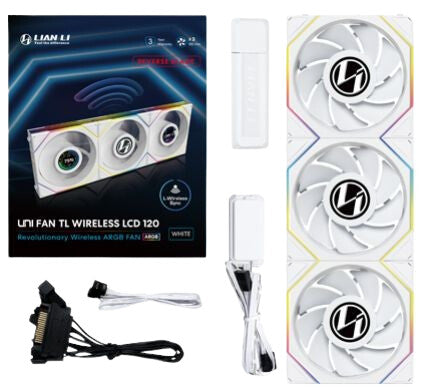 Lian Li 12RTLLCD1W3W Computerkølesystem Computerkabinet Ventilator 12 cm Hvid