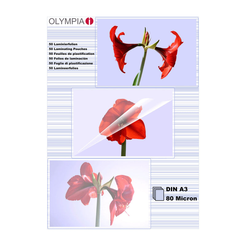 Olympia 1x25 DIN A3 80 micron plastlomme 25 stk