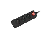 Lanberg PS1-03E-0300-BK stikdåse 3 m 3 AC stikkontakt(er) Indendørs/udendørs Sort