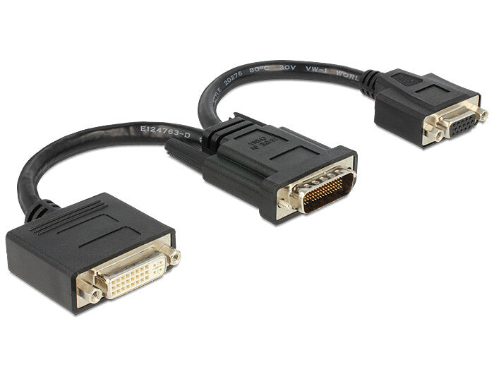 DeLOCK 65555 videokabel adapter 0,2 m DMS DVI-I Sort