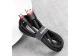 Baseus Cafule USB-kabel 2 m USB A Micro-USB A Sort, Rød