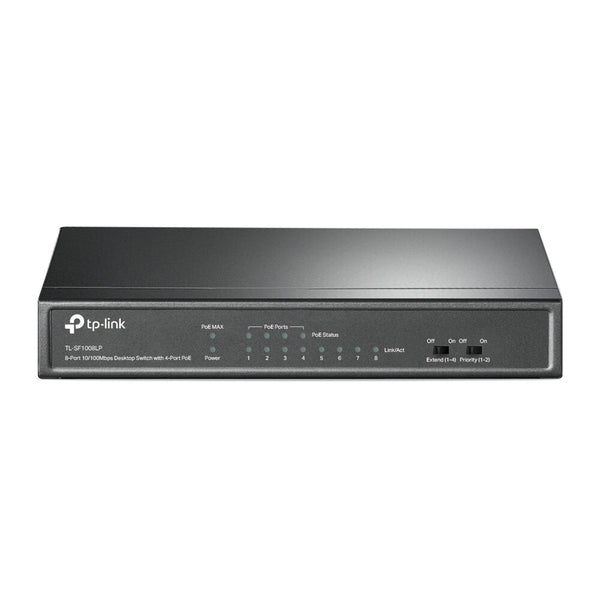 TP-Link TL-SF1008LP netværksswitch Ikke administreret Fast Ethernet (10/100) Strøm over Ethernet (PoE) Sort