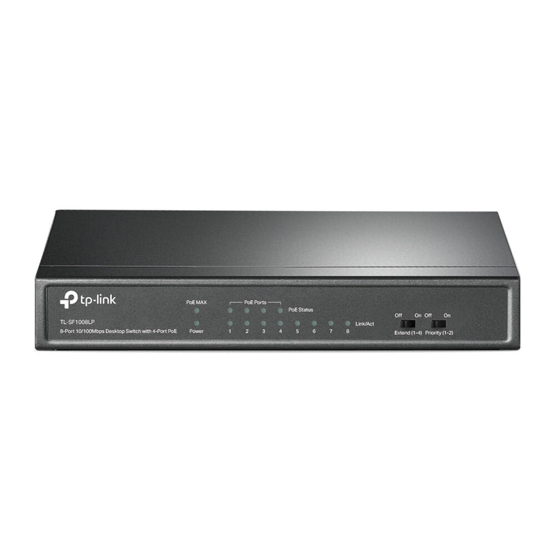 TP-Link TL-SF1008LP netværksswitch Ikke administreret Fast Ethernet (10/100) Strøm over Ethernet (PoE) Sort
