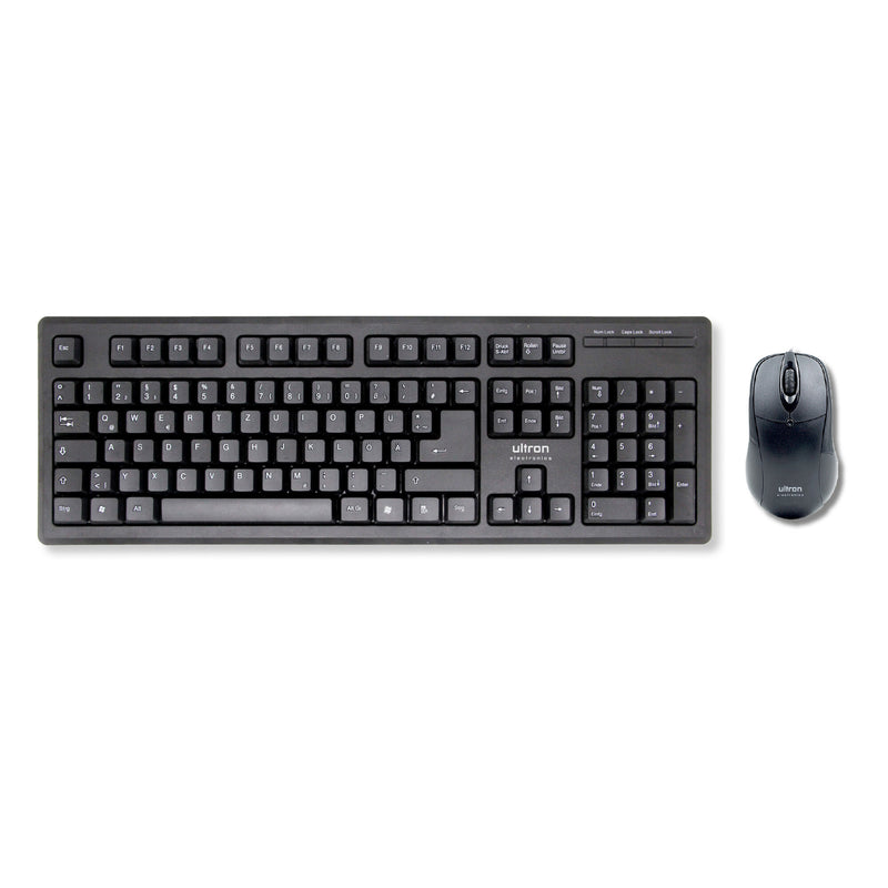 Ultron UMC-200 tastatur Mus inkluderet Universel USB QWERTZ Tysk Sort