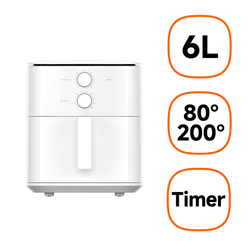 Xiaomi MAF13 Enkelt 6 L Enkeltstående 1550 W Varmluftsteger Hvid