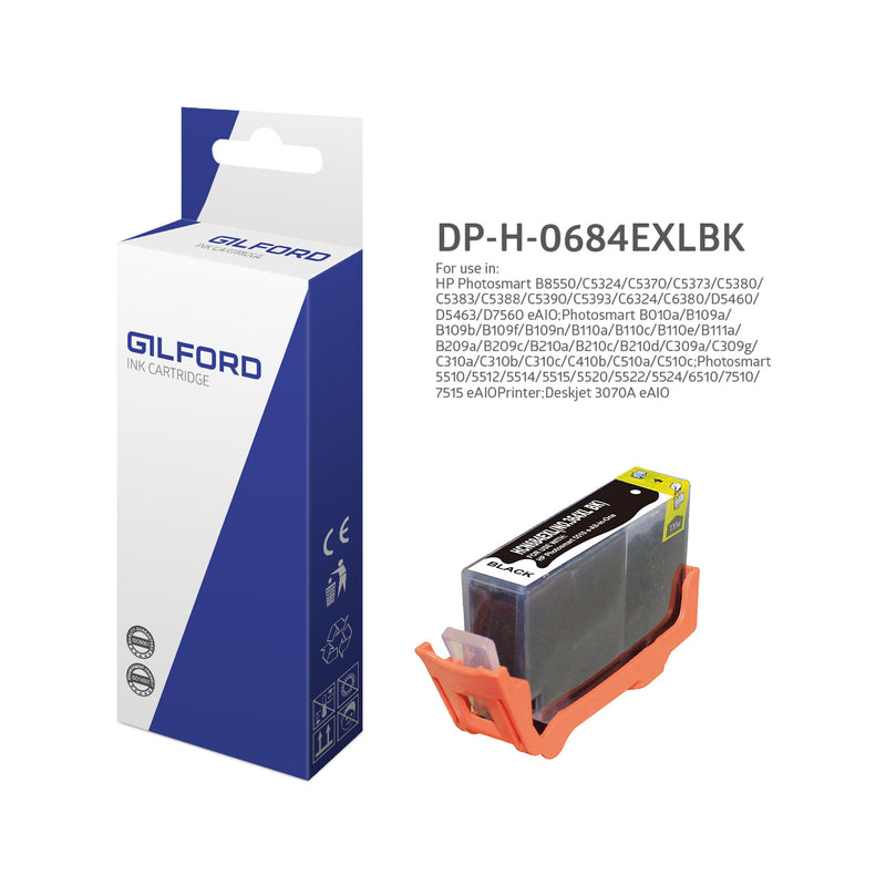 Gilford DP-H-0684EXLBK(PG) blækpatron 1 stk Kompatibel Sort