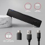 Axagon EE25-GTR USB-C 3.2 Gen 2 - SATA 6G 2.5\" externes Festplattengehäuse geriffelt HDD/SSD kabinet Sort 2.5"