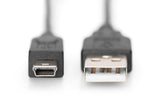 Digitus AK-300130-030-S USB-kabel USB 2.0 3 m USB A Mini-USB B Sort