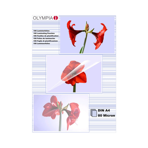 Olympia 1x100 DIN A4 80 micron plastlomme 100 stk
