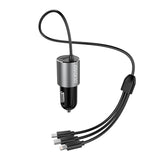 DUDAO R5ProN 3.4A Car Charger Built-in cables Universel Grå Cigartænder Hurtig opladning Automatisk