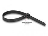 DeLOCK 18757 kabelsamler Krog og løkke kabelbinder Nylon Sort 100 stk