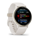 Garmin Vivoactive 5 3,05 cm (1.2") AMOLED 42 mm Digital 390 x 390 pixel Berøringsskærm Hvid Wi-Fi GPS (satellit)