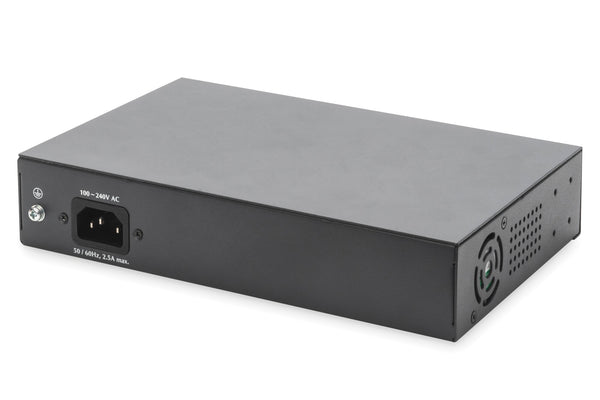 Digitus DN-95140 netværksswitch Ikke administreret Gigabit Ethernet (10/100/1000) Strøm over Ethernet (PoE) Sort, Sølv