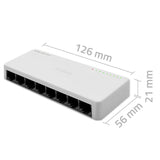 Qoltec 52246 netværksswitch Ikke administreret Hvid