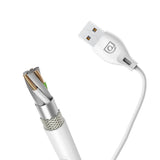 DUDAO L4M USB-A to microUSB cable 2m white USB-kabel USB 2.0 USB A Micro-USB A 0,48 Gbit/sek. Hvid