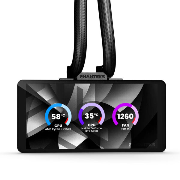 Phanteks Glacier One 360M25 LCD Processor Alt-i-en væskekøler 12 cm Sort 1 stk