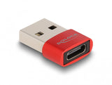 DeLOCK 60050 kabel kønsskifter USB C USB A Rød