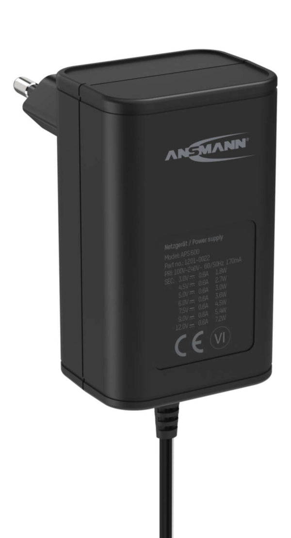 Ansmann APS 600 strømadapter og vekselret Sort