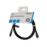Deltaco USBC-2015BL USB-kabel USB 2.0 1,5 m Sort