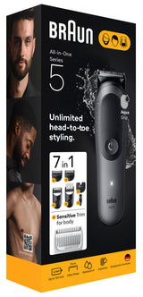 Braun AIO5520 skæg- og hårtrimmer Sort, Grå 14 Lithium-Ion (Li-Ion)
