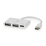 Nedis CCGB64785WT01 interface hub USB 2.0 Type-C 5000 Mbit/s Hvid