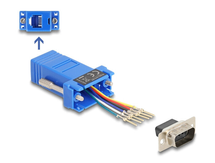 DeLOCK 67075 kabel kønsskifter D-Sub 9 RJ12 Blå